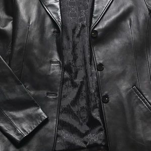 Black leather jacket